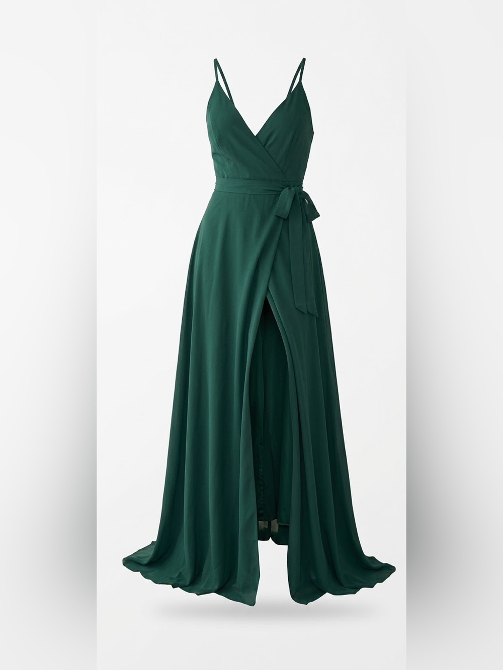 Forever 21 Dark Green Maxi Wrap Dress with Slit Size M